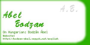 abel bodzan business card